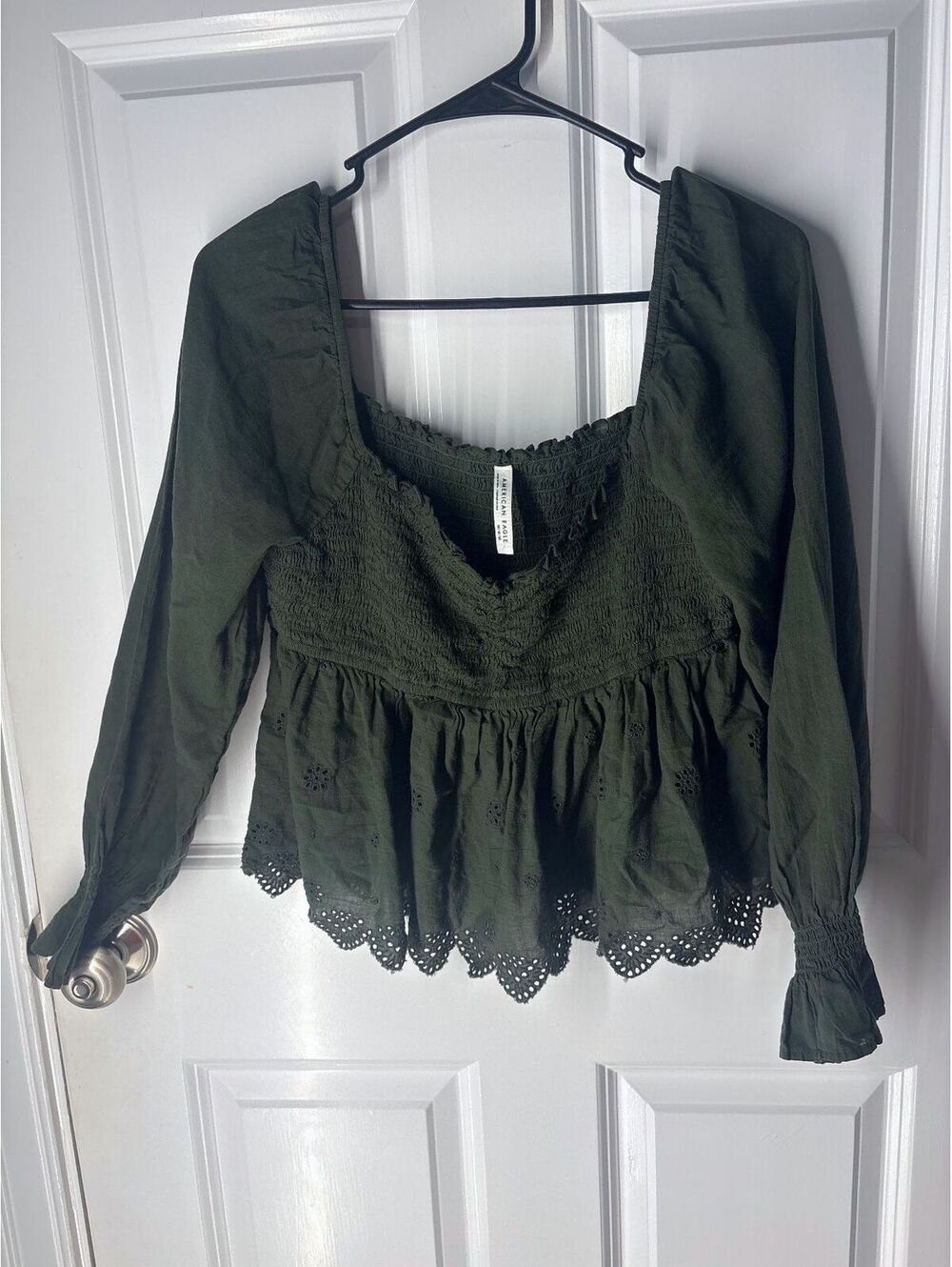 Whimsigoth Cottage Forest Fairy Dark Romance American Eagle M Babydoll Blouse
